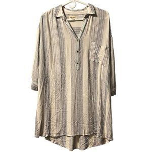 RAG POETS - Polo striped long sleeve shirt dress Size XS Pheasant Bohemian‎